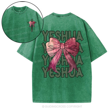 Yeshua Coquette Bow Christian Washed T-Shirt