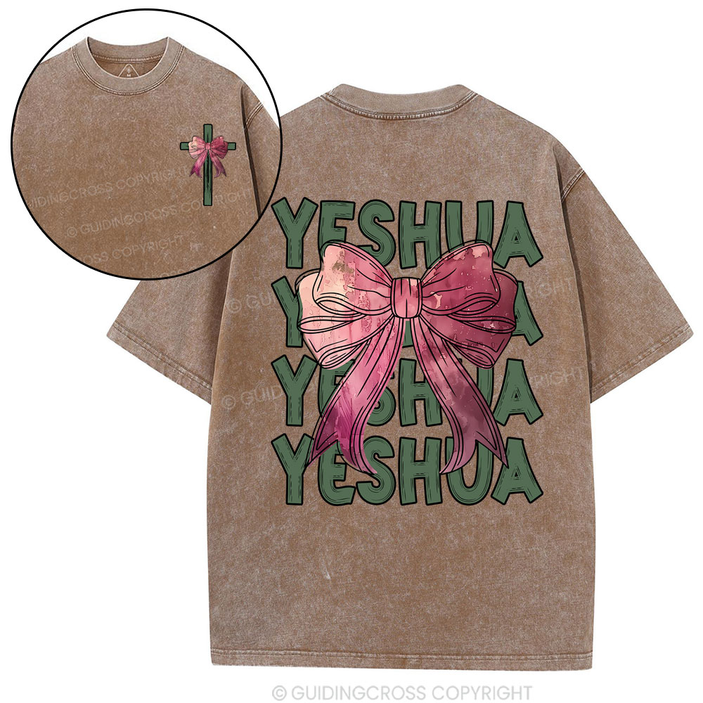 Yeshua Coquette Bow Christian Washed T-Shirt