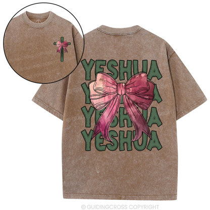 Yeshua Coquette Bow Christian Washed T-Shirt