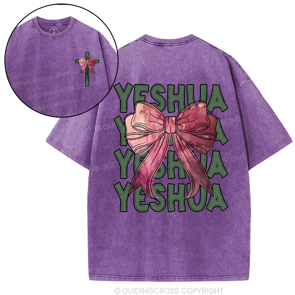 Yeshua Coquette Bow Christian Washed T-Shirt
