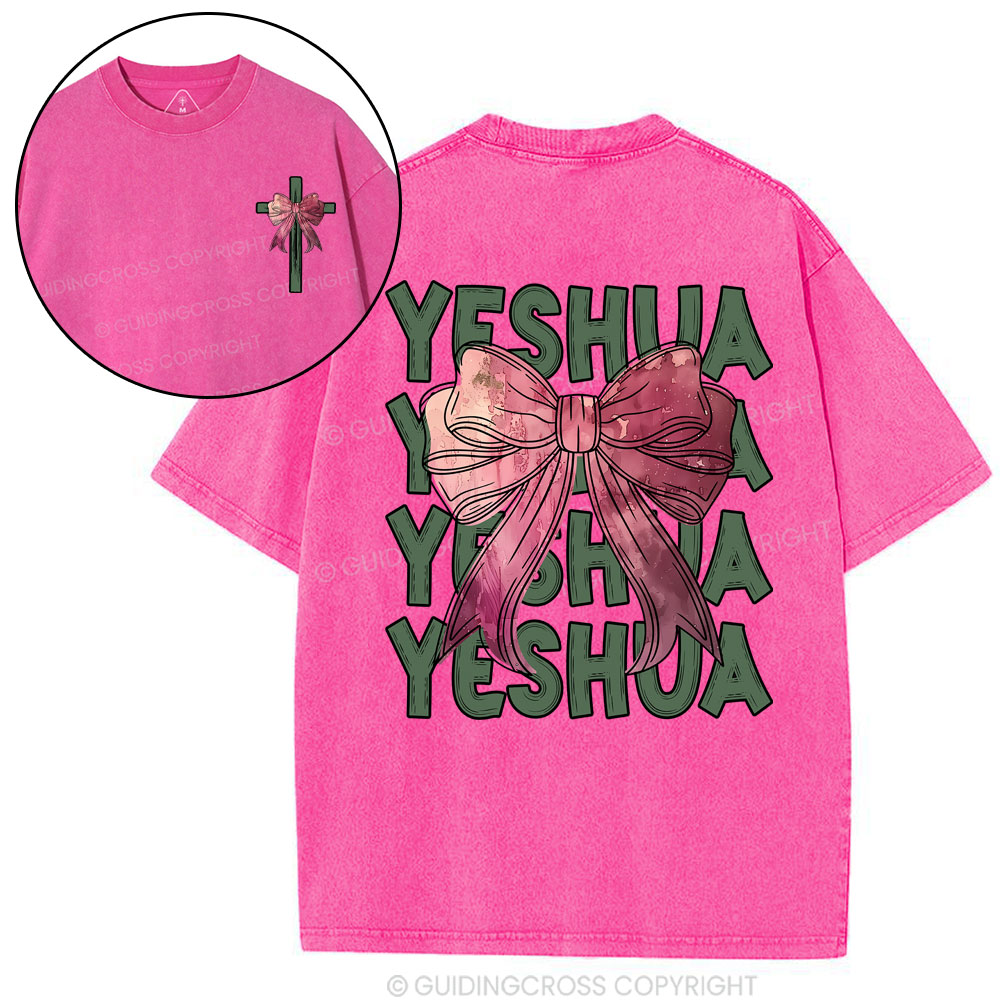Yeshua Coquette Bow Christian Washed T-Shirt