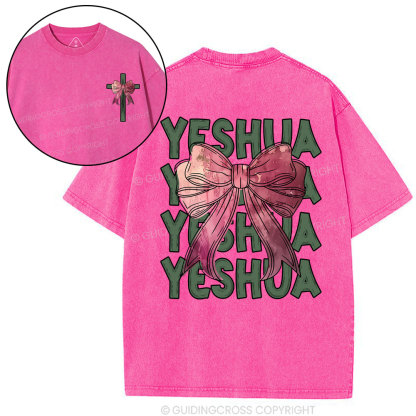 Yeshua Coquette Bow Christian Washed T-Shirt