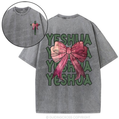 Yeshua Coquette Bow Christian Washed T-Shirt