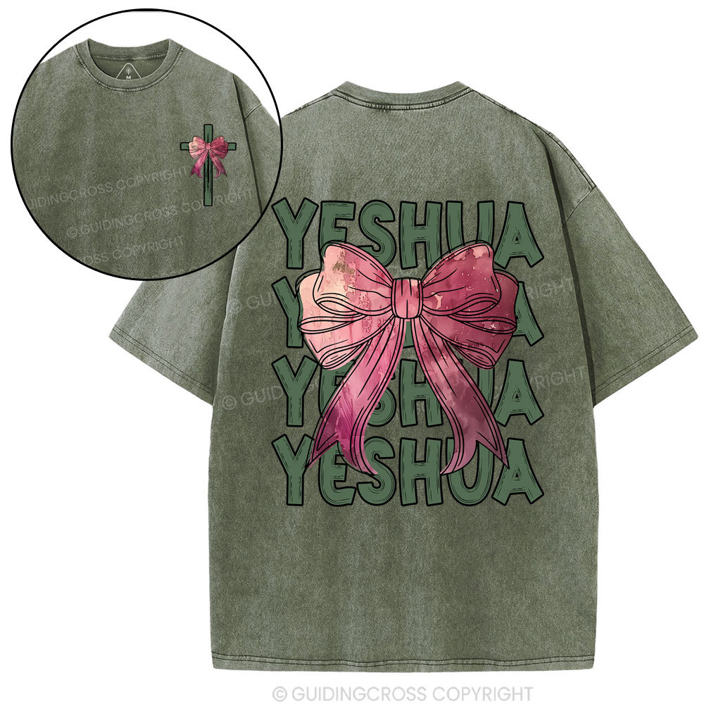 Yeshua Coquette Bow Christian Washed T-Shirt