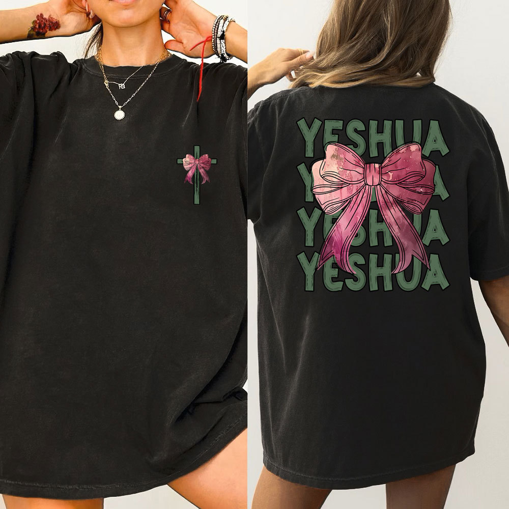 Yeshua Coquette Bow Christian Washed T-Shirt