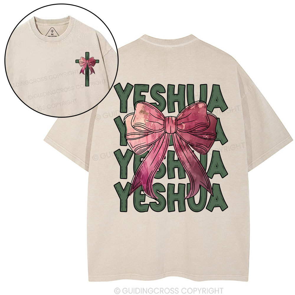 Yeshua Coquette Bow Christian Washed T-Shirt
