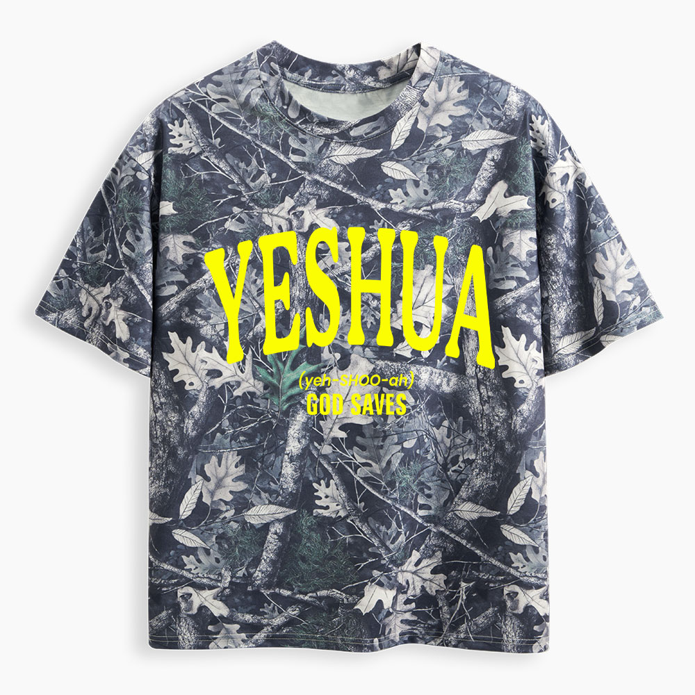 Yeshua God Saves Christian Camo T-Shirt