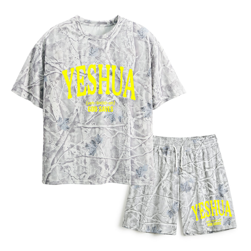 Yeshua God Saves Christian Camo T-Shirt & Shorts