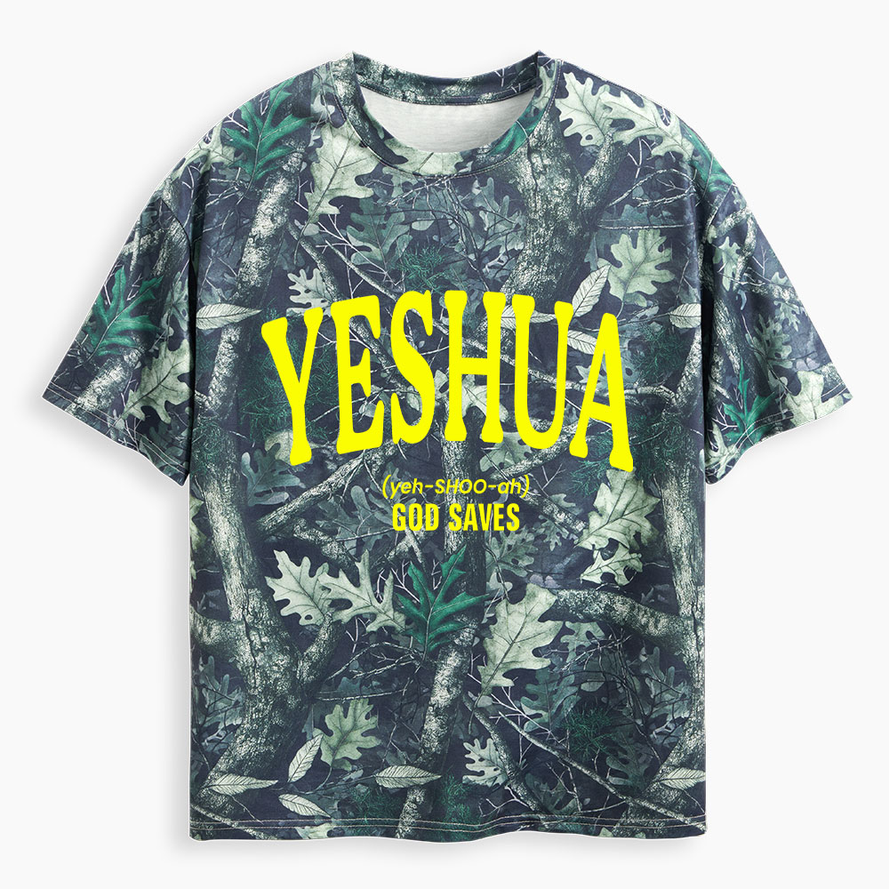 Yeshua God Saves Christian Camo T-Shirt