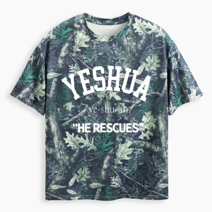 Yeshua He Rescues Christian Camo T-Shirt