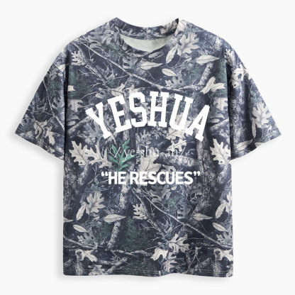 Yeshua He Rescues Christian Camo T-Shirt