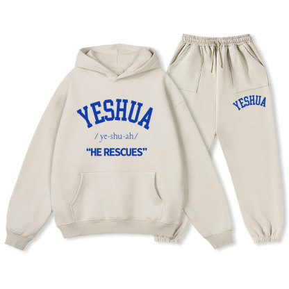 Yeshua He Rescues Christian Fleece Hoodie Set