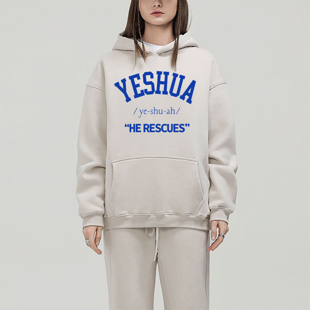 Yeshua He Rescues Christian Fleece Hoodie Set
