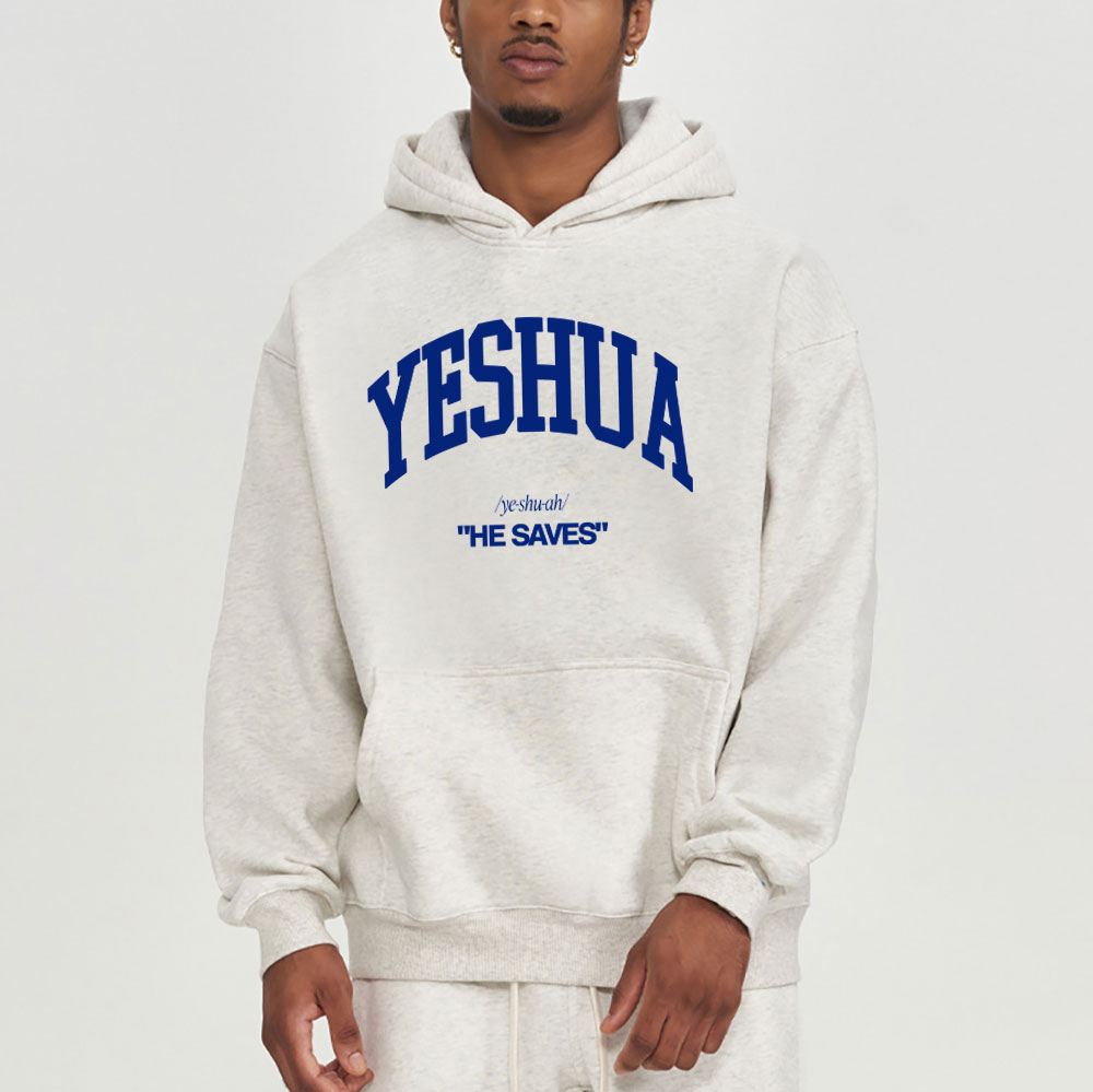 Yeshua He Saves Christian Fleece Hoodie Set