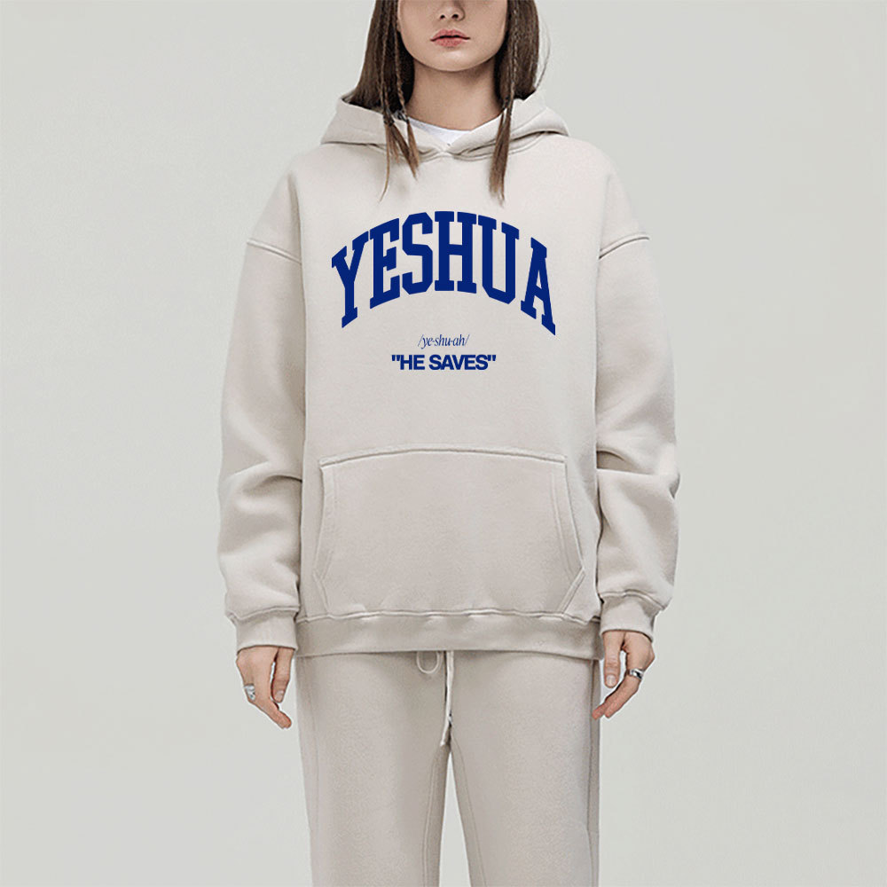 Yeshua He Saves Christian Fleece Hoodie Set