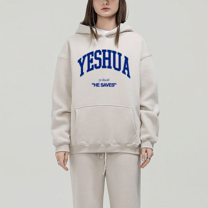 Yeshua He Saves Christian Fleece Hoodie Set