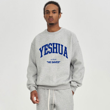 Yeshua He Saves Christian Fleece Sweatshirt