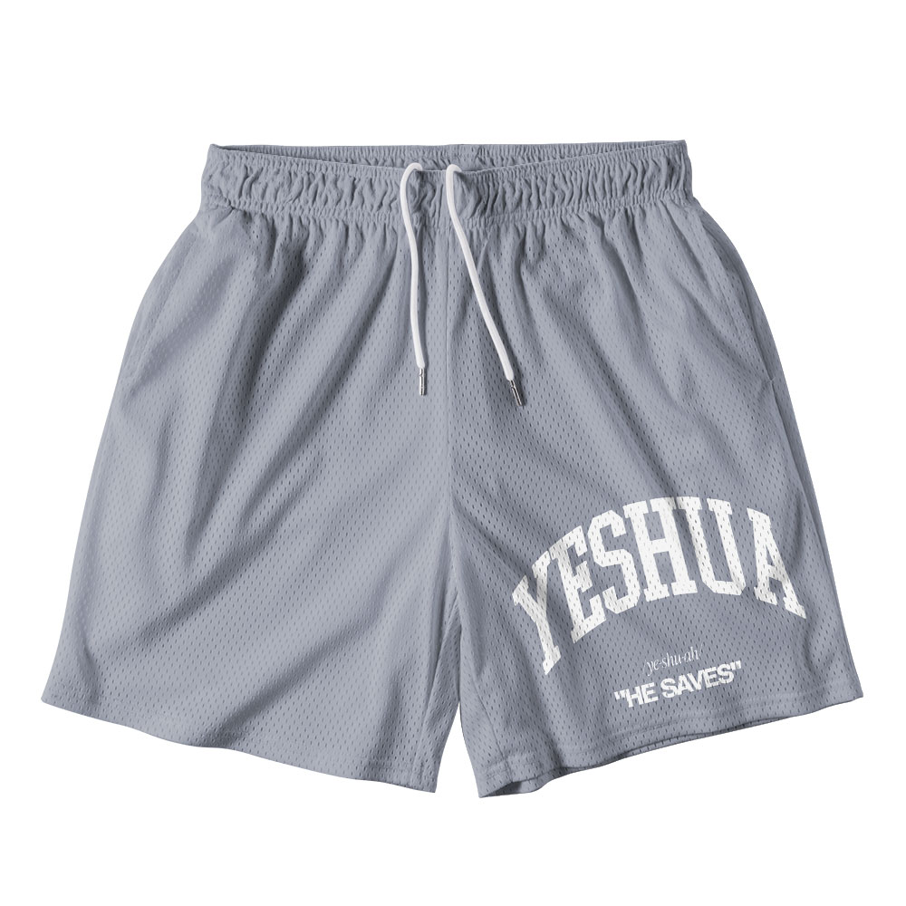 Yeshua He Saves Christian Mesh Shorts