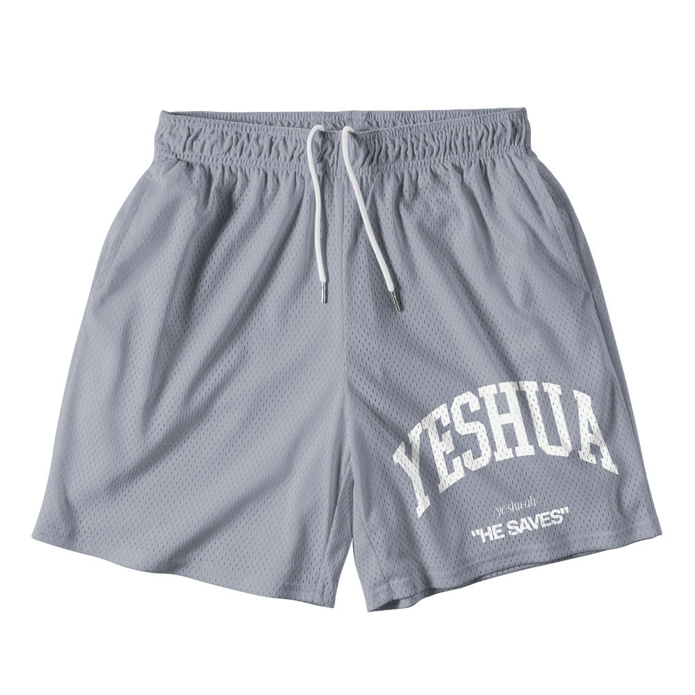Yeshua He Saves Christian Mesh Shorts