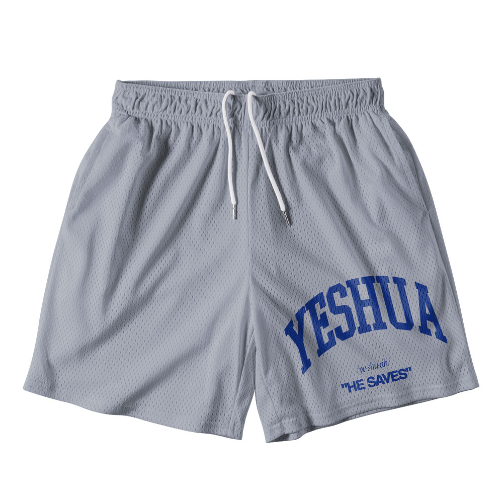 Yeshua He Saves Christian Mesh Shorts