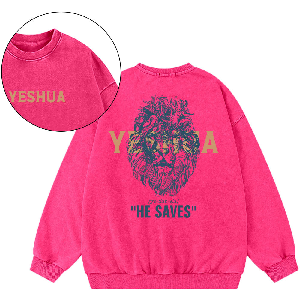 Yeshua He Saves Lion Christian Sweatshirt
