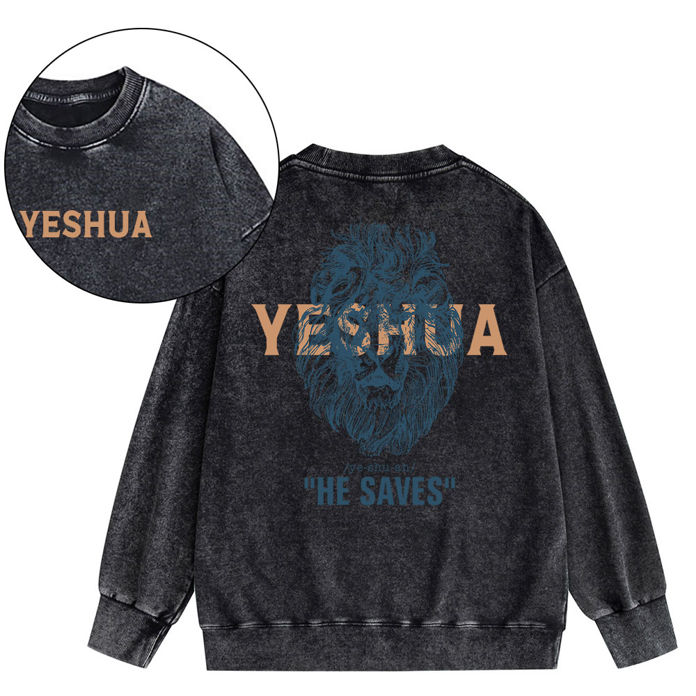 Yeshua He Saves Lion Christian Sweatshirt