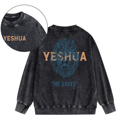Yeshua He Saves Lion Christian Sweatshirt