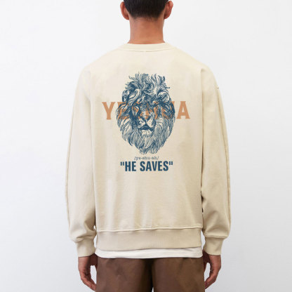 Yeshua He Saves Lion Christian Sweatshirt