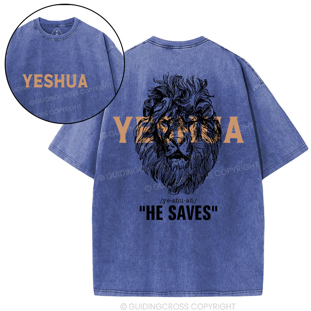 Yeshua He Saves Lion Christian T-Shirt