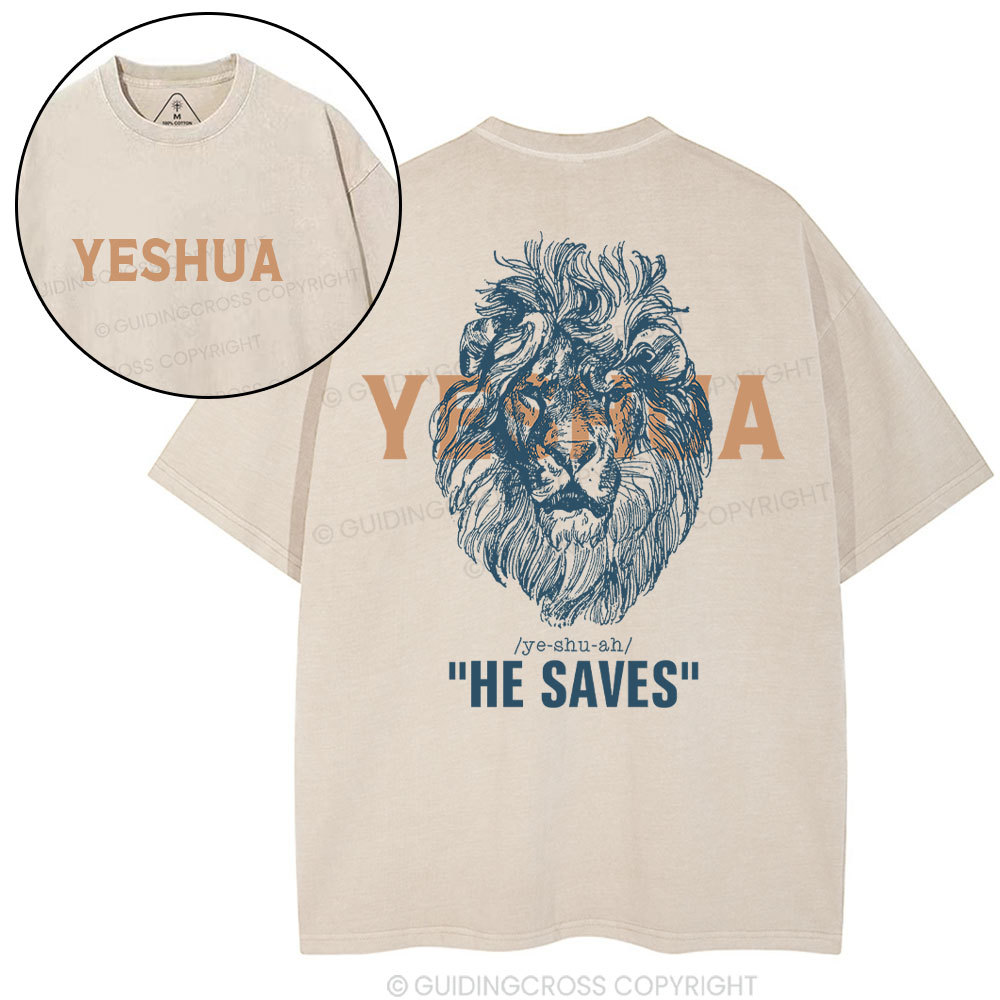 Yeshua He Saves Lion Christian T-Shirt