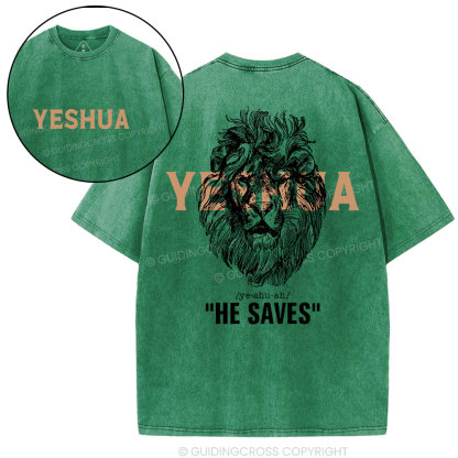 Yeshua He Saves Lion Christian T-Shirt
