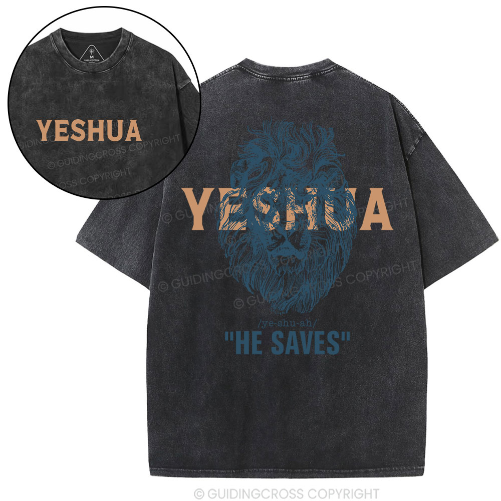 Yeshua He Saves Lion Christian T-Shirt