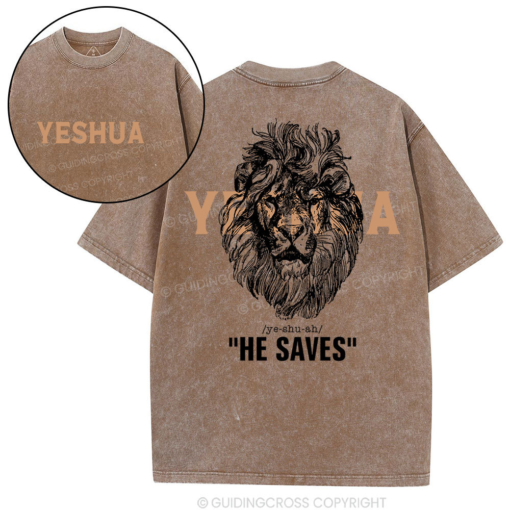 Yeshua He Saves Lion Christian T-Shirt