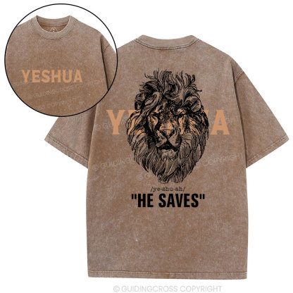 Yeshua He Saves Lion Christian T-Shirt