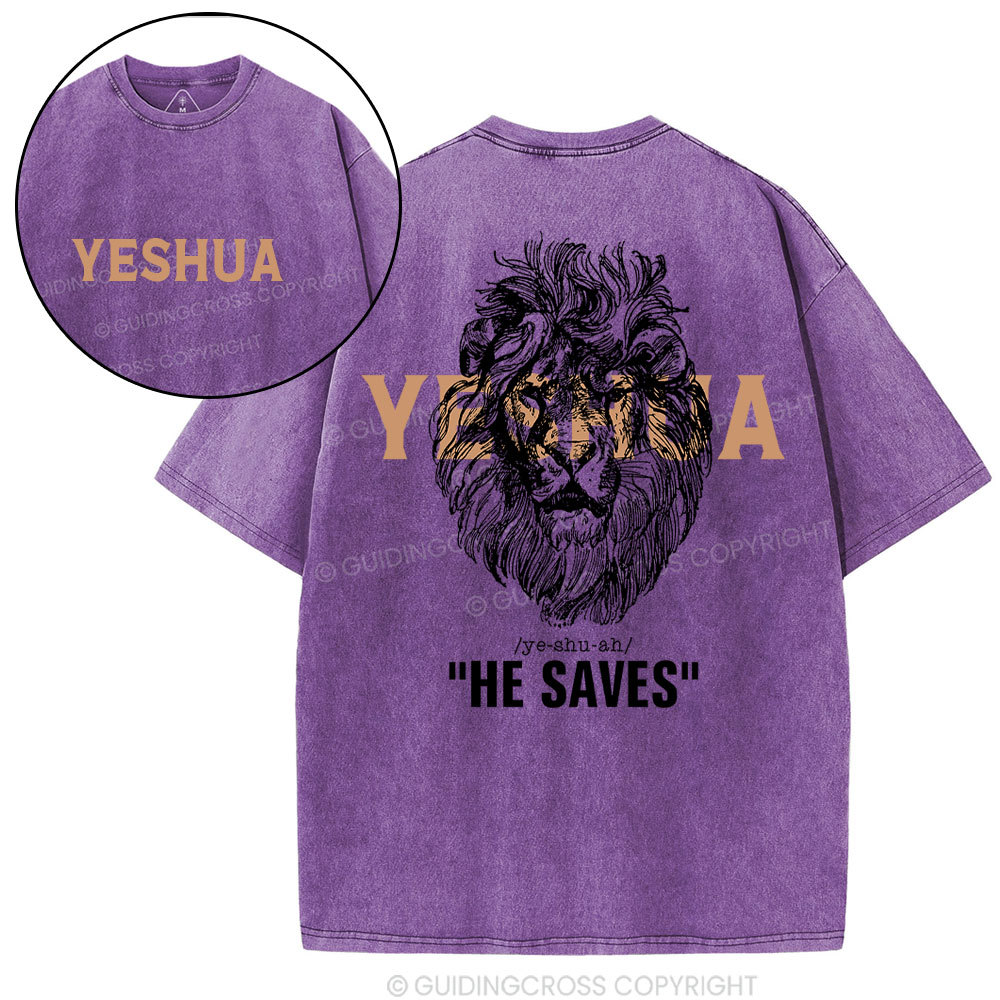 Yeshua He Saves Lion Christian T-Shirt