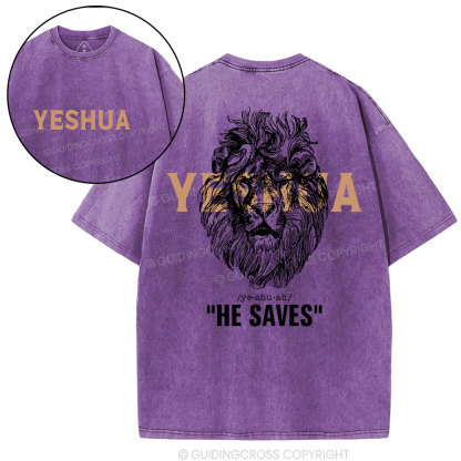 Yeshua He Saves Lion Christian T-Shirt
