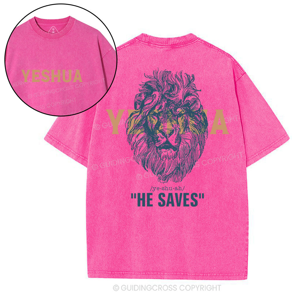 Yeshua He Saves Lion Christian T-Shirt