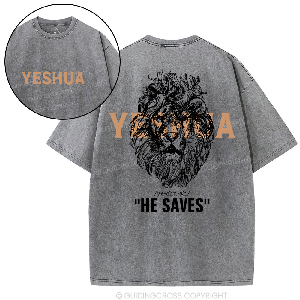 Yeshua He Saves Lion Christian T-Shirt