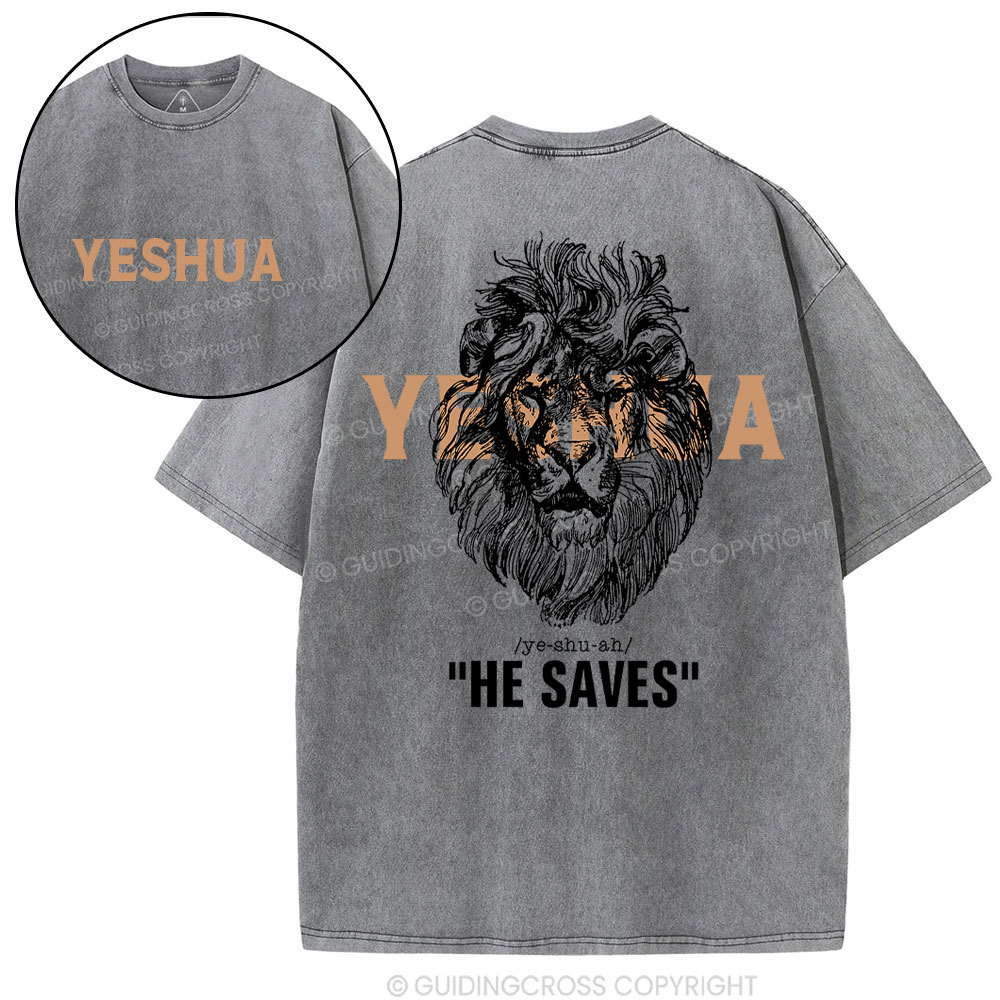 Yeshua He Saves Lion Christian T-Shirt