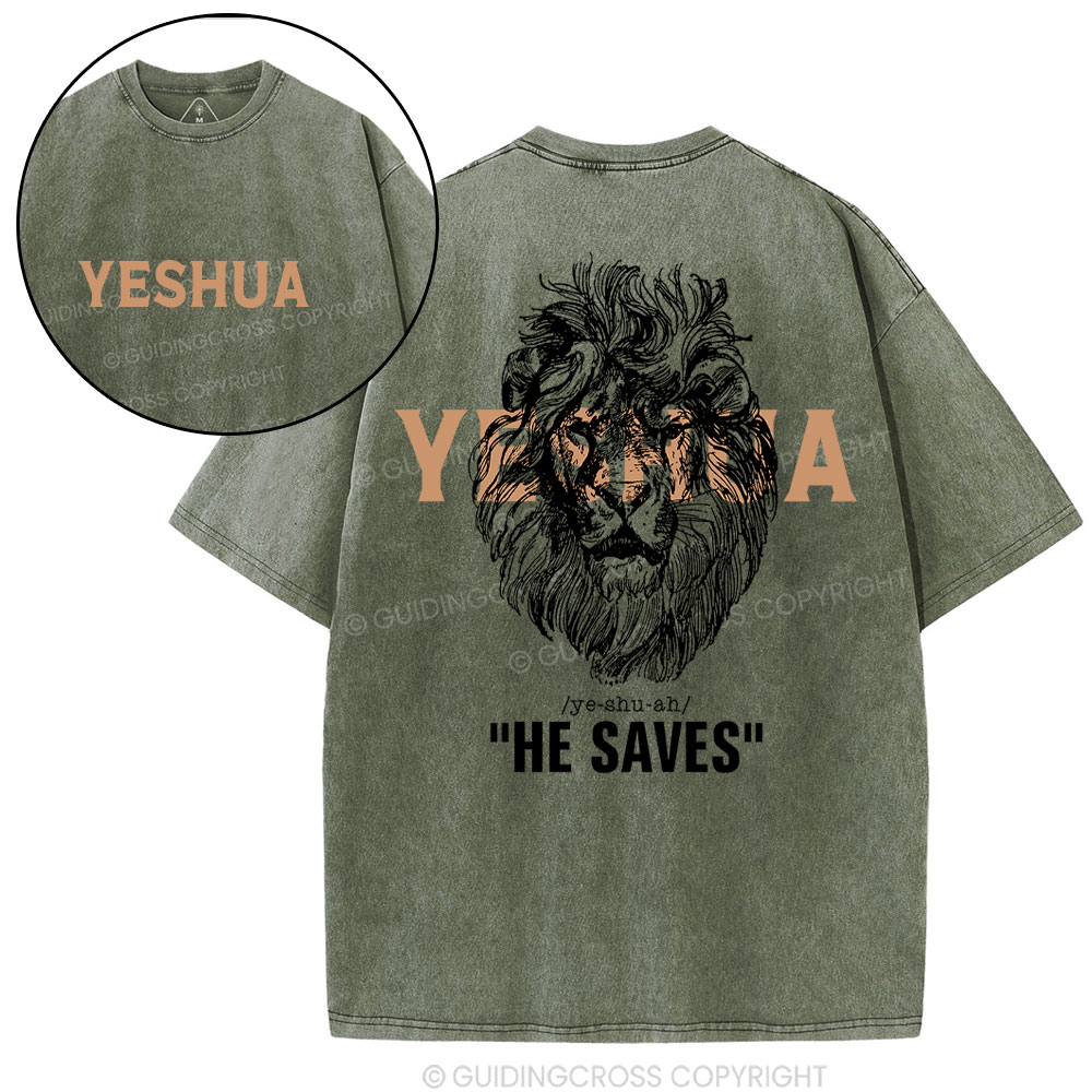 Yeshua He Saves Lion Christian T-Shirt
