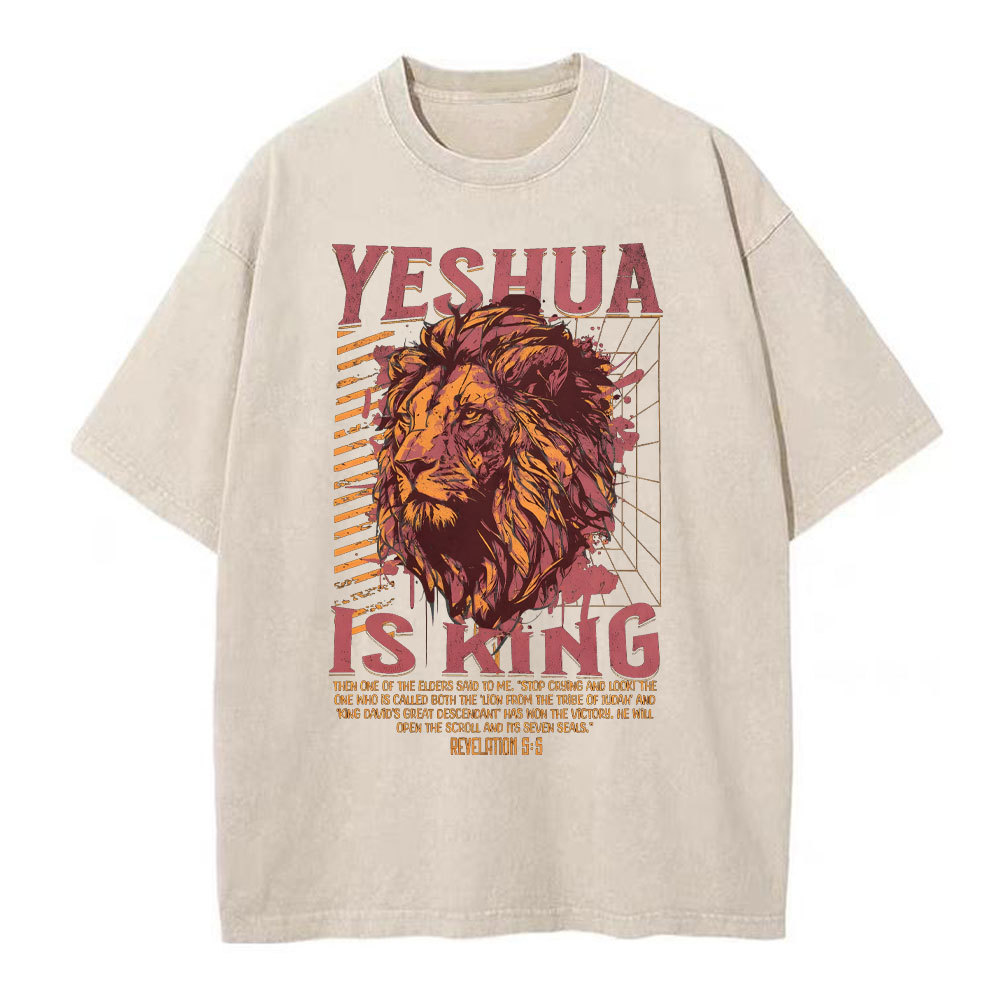 Yeshua Is King Christian Washed T-Shirt