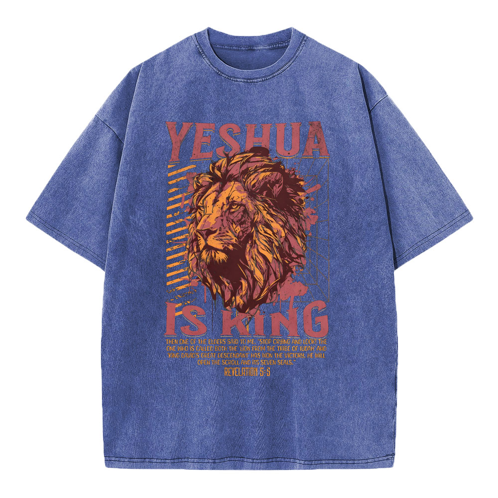 Yeshua Is King Christian Washed T-Shirt