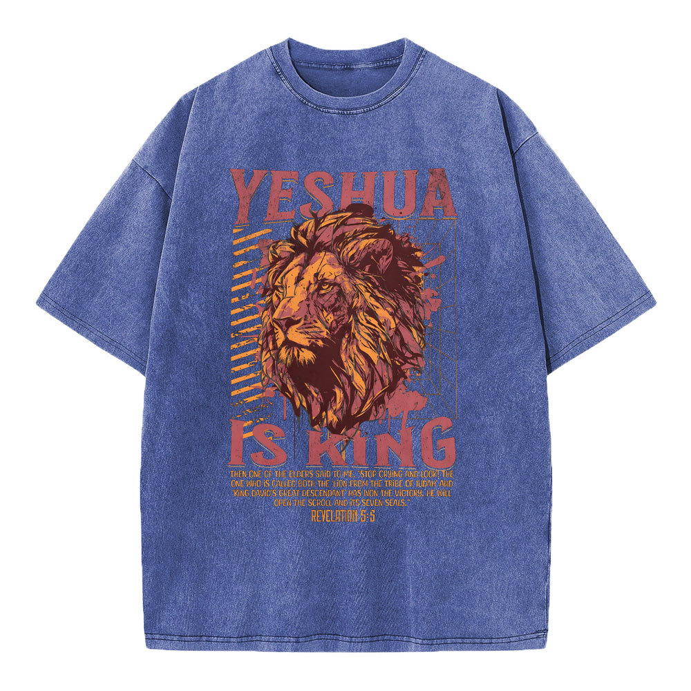 Yeshua Is King Christian Washed T-Shirt