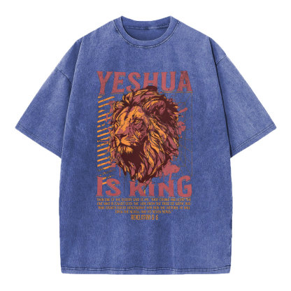 Yeshua Is King Christian Washed T-Shirt