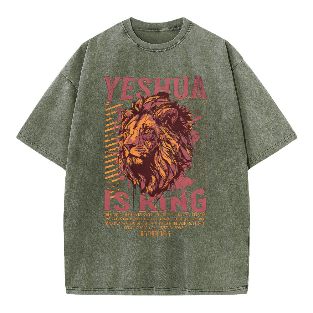 Yeshua Is King Christian Washed T-Shirt