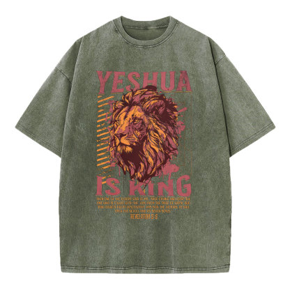 Yeshua Is King Christian Washed T-Shirt