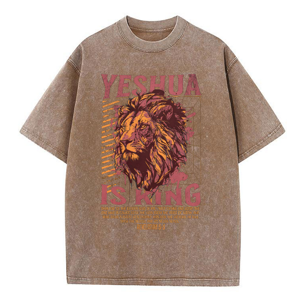 Yeshua Is King Christian Washed T-Shirt