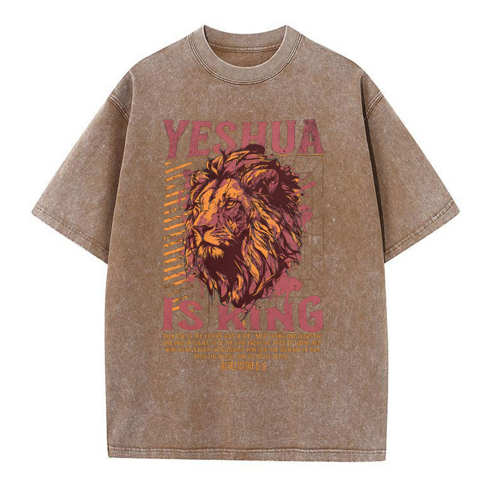 Yeshua Is King Christian Washed T-Shirt