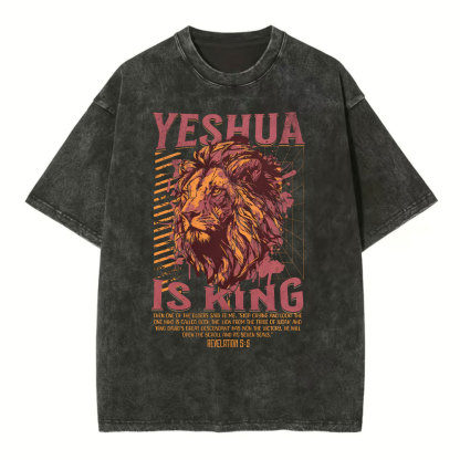 Yeshua Is King Christian Washed T-Shirt