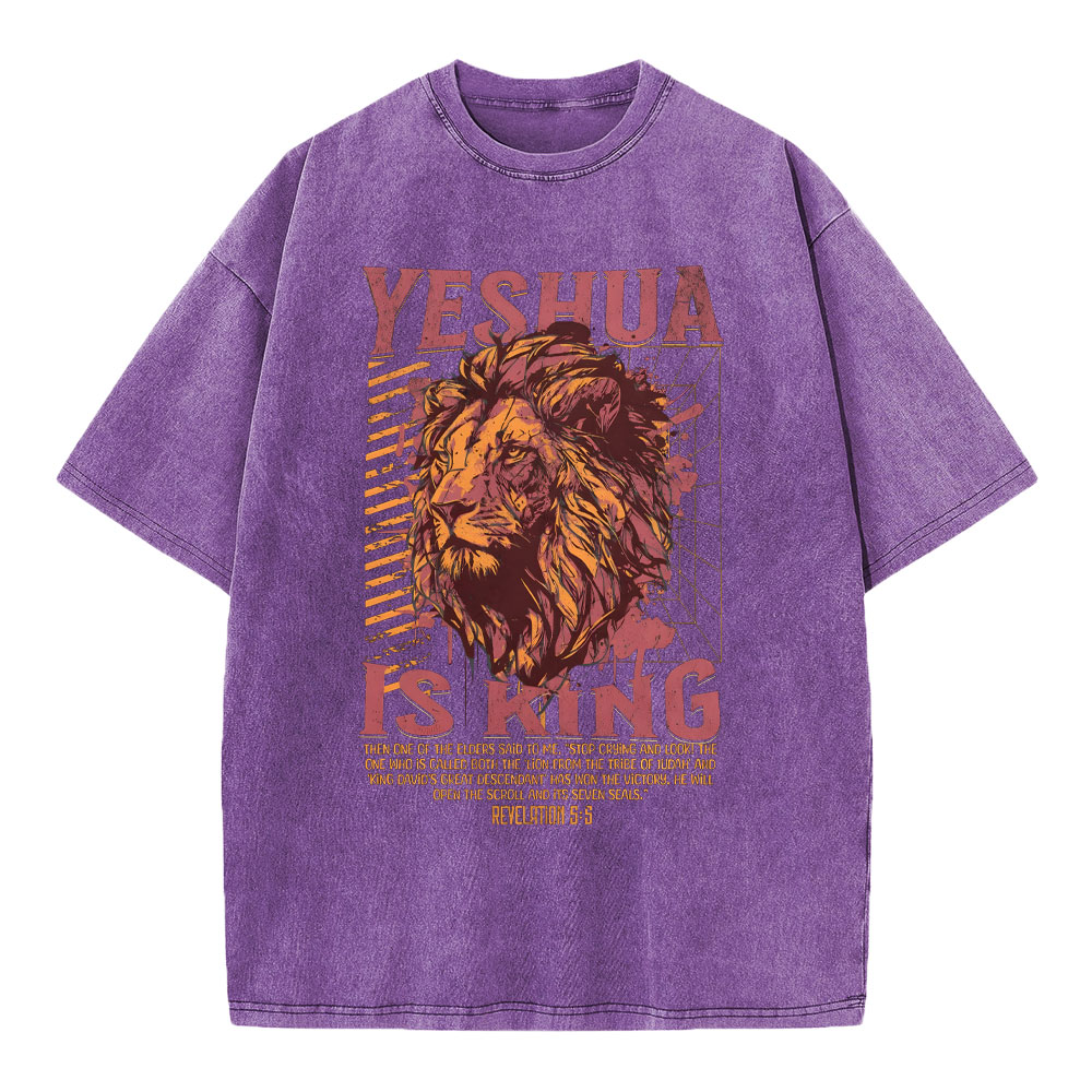 Yeshua Is King Christian Washed T-Shirt